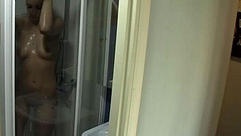 my girlfriend enjoys a relaxing bath in the bathroom