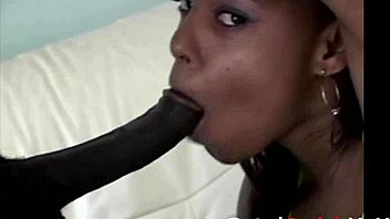 Wow, this slim black milf takes a monster cock and gets a facial cumshot.