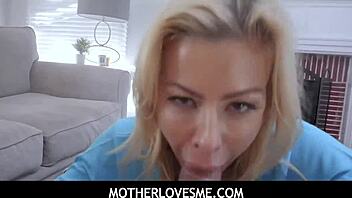 hot busty stepmom chatting with family online