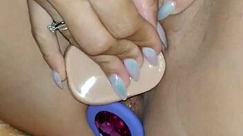 Wife slams dildos hard in homemade anal play