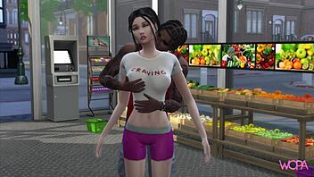 Cartoon bride and groom indulge in steamy sex in supermarket