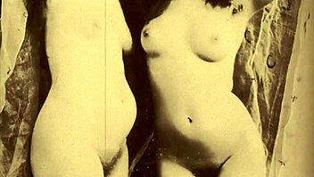 Vintage lesbians explore their hairy pussies in this retro porn video