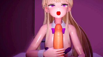 Blonde babe's seductive encounter with Toji Asuma in 3D hentai world
