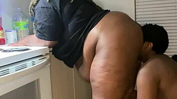 chubby cute bbw enjoys a midnight snack