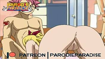 In fairy tail xxx, erza and lucy get into a full version lesbian adventure