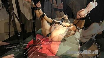 Boundlads gets drilled hard by intense fuckmachine