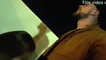 Blonde wife gives head in bar parking lot and gets covered in cum