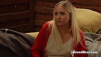 Dominant lesbian madame punishing busty big tits slaves