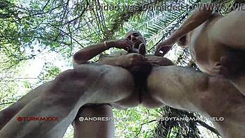 Argentinian hunks in passionate bareback encounter outdoors