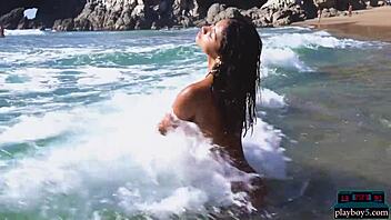 Tiny Mexican Teen Hottie Carolina Reyes Gets Fully Naked on the Beach