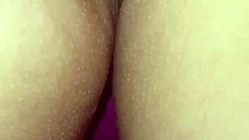 During a closeup massage, her panties teased from a rear view angle