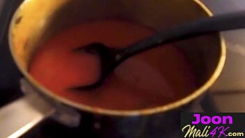 Asian teen Joon Mali's seductive cooking show