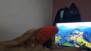 horny colombian teen enters room and sucks well