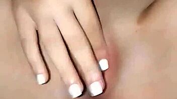 Teenage girl pleasures herself