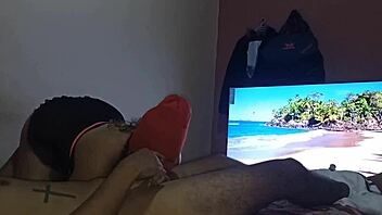 horny colombian teen enters room and sucks well