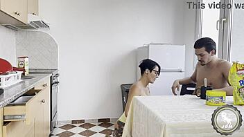 Aroused stepmom serves breakfast and leads to a passionate encounter