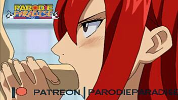 Hentai fantasy with Fairy Tail girls - Erza and Lucy's steamy encounter