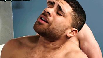 First-time black muscled stud with tattoos gets barebacked by his partner. Their raw debut unfolds.