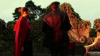 Massive tits flash as brunette wench seduces prince