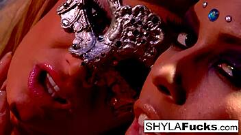 sexy shyla and bridgette b contrast in a nude lesbian encounter