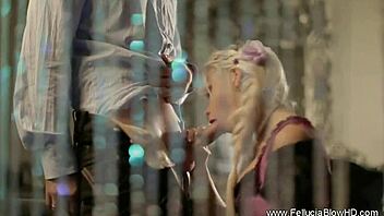 beautiful milf gives handjob and blowjob