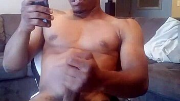 A black master pleasuring his large member for cum edge pleasure outdoors