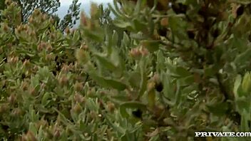 karlie simon gets rough outdoor banging, naked blowjob on tits