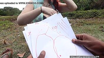 Ruivinha gostosa Aurora Rose leva pauzão preto