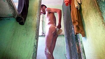 Sexy twink rips clothes in striptease