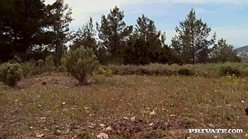 karlie simon gets rough outdoor banging, naked blowjob on tits