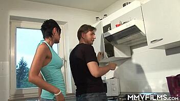 SHORT HAIRED MILF GETS NAILED ON THE FLOOR