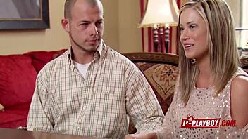 chloe shows her big tits to horny couples