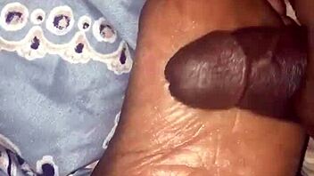 my girlfriend giving me a footjob feels so good