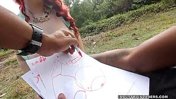 hot redhead aurora rose takes big black cock