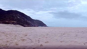 brazilian voyeur catches her grabbing fisherman's rod in public outdoor spot