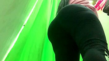 Caught cameltoe in public: hidden camera footage of changing
