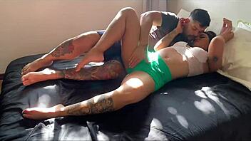 Tattooed rider slut gets anal and creampied doggystyle