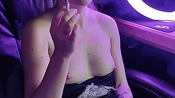 beautiful asian lady smoking a cigarette so seductively!