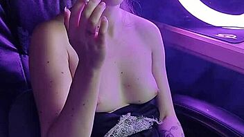 beautiful asian lady smoking a cigarette so seductively!