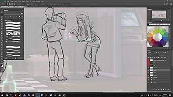 In summertime saga, darkcookie streams an erotic game on picarto