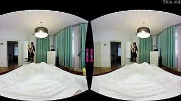 in this pov scene, the brunette maid passionately sucks and rides your cock, making it her tip