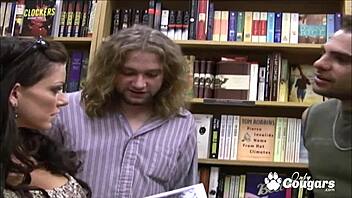 Milf lets random guy cum all over her big tits in car