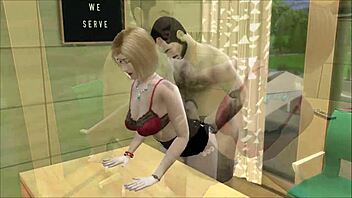 Secretary Bent Over for Anime Raise