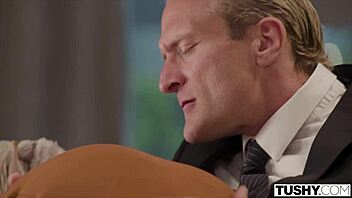 Petite Blonde Madison Seduces Boss For Intense Anal Action!