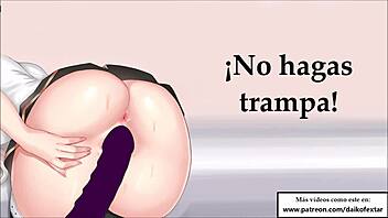 Spanish-speaking girl gives anal joi instructions leading to orgasm