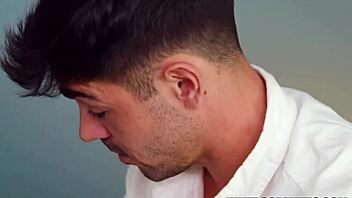 the masseur oiled his client for a massage that turned into blowjob and fucking after work