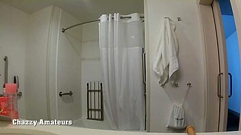 Selena Sky rinsing off all that sticky cum in the shower! 🛁