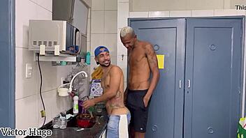 wanna fuck in the kitchen? bareback anal with young guys