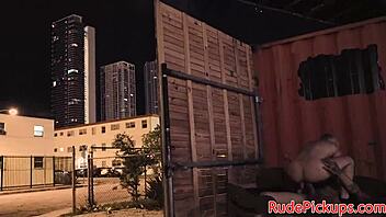 Hardfucked teen 18+ doggystyled in public