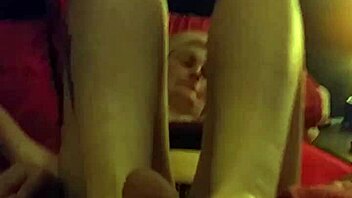 Amateur video girlfriend gives a footjob